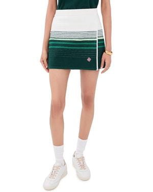 CASABLANCA Boucle Stripe Mini Skirt - Green