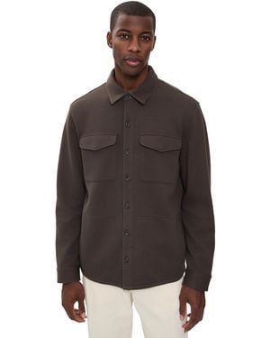 Vince Double-Knit Shirt Jacket - Black