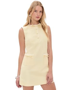 Self-Portrait Taffeta Bow Mini Dress - Natural