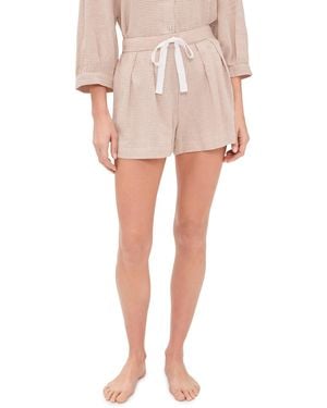 Eberjey Linen Blend Relaxed Shorts - Multicolor