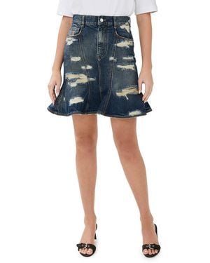 Marc Jacobs Rip & Repair Fluted Mini Skirt - Blue