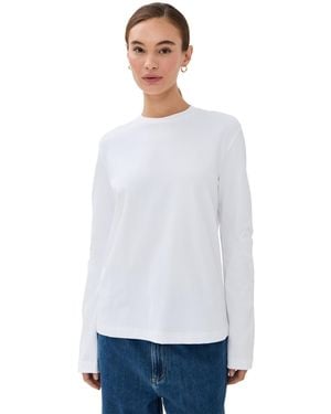 Tibi Perfect T-Shirt With Gusset Elbow Sleeve - White