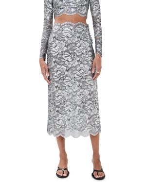 Rabanne Lace Midi Skirt - Black