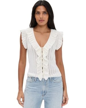 LoveShackFancy Elizabelle Top - White