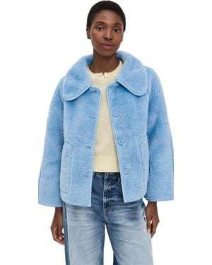 The Tiny Big Sister Faux Fur Coat - Blue