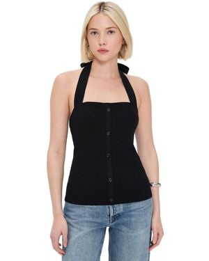 Line & Dot Tanner Halter Sweater Top - Black