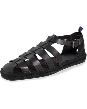 Castañer Pietro Leather Fisherman Sandals - Black