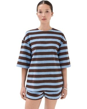 Tibi Bonded Dry Loop Terry Easy Tee - Blue