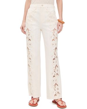 PAIGE Sawyer Wide Leg Jeans - White