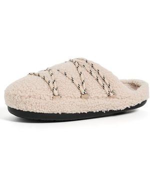 Moon Boot Teddy Sherpa Slippers - White