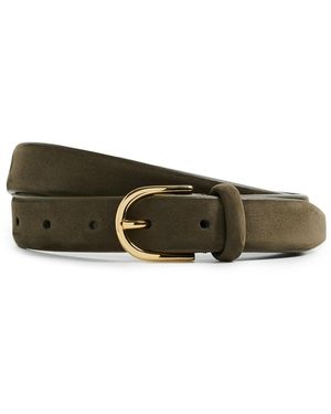 Anderson's Slim Nubuck Leather Belt - Black
