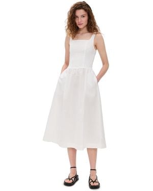 ALIGNE Rosia Linen Midi Dress - White