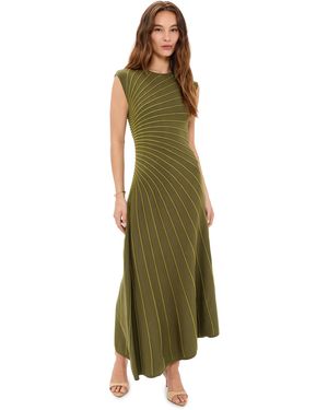 AMUR Freya Pleated Knit Dress - Green