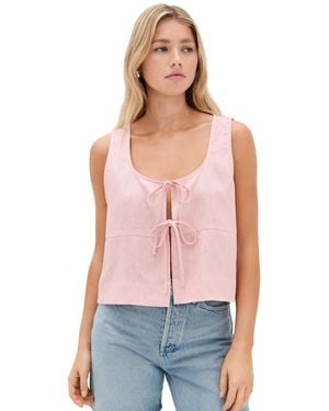 Vrg Grl Nessa Linen Smock Top - Pink