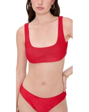 JADE Swim Rounded Edges Bikini Top - Red