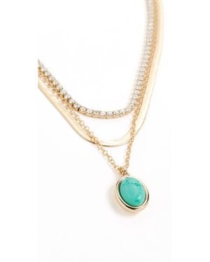 Ettika Crystal Halo Layered Necklace - White
