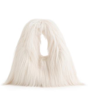 LoveShackFancy Sylara Faux Fur Bag - White