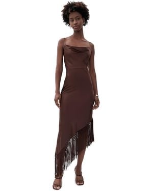 Alice + Olivia Harmony Drapey Slip Asymmetrical Midi Dress - Purple