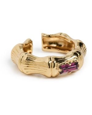 Gas Bijoux Bambou Jonc Strass O Ring - Purple