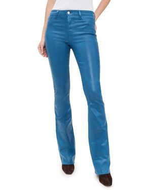 L'Agence Ruth Raw Hem Straight Jeans - Blue