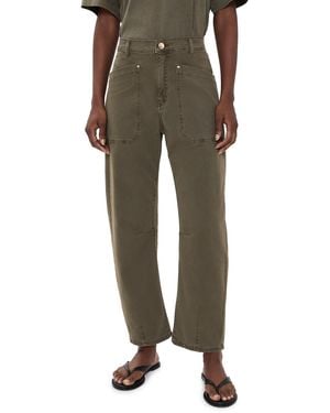 DL1961 Bilie Easy Barrel High Rise Ankle Pants - Green