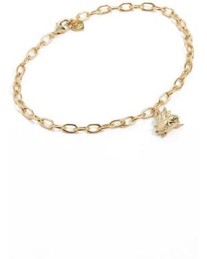 Hart Chunky Anklet Chain With Flying Piggy - White