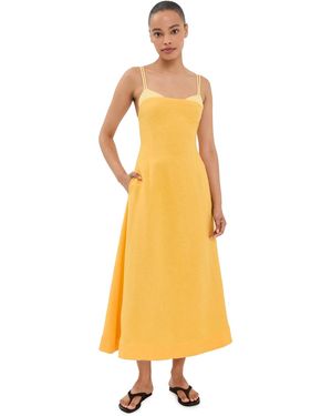 Jonathan Simkhai Corabeth Colourblock Midi Dress - Yellow