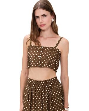 Le Bos Martha Polka Dot Crop Top - Black