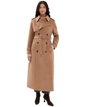 Jonathan Simkhai Rumi Belted Long Coat - Natural