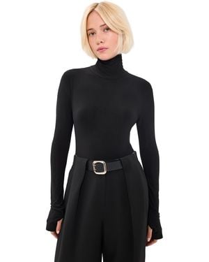 Norma Kamali Long Sleeve Turtle Bodysuit - Black