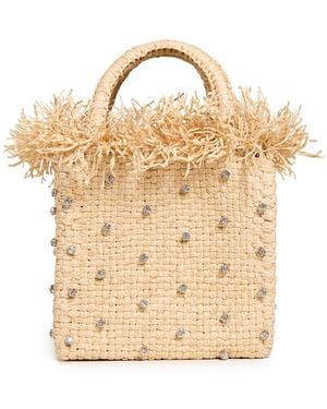 PAMELA MUNSON Check Mate Mini Sparkle Bag - Natural