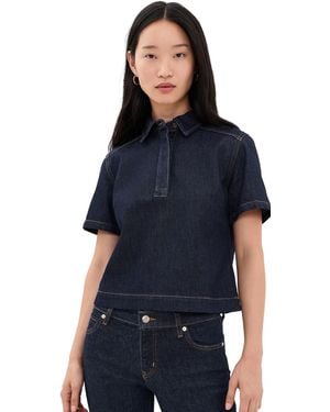 Madewell Denim Boxy Polo Shirt - Blue
