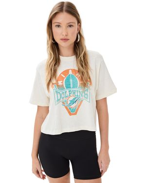Junk Food Dolphins Crop Tee - White