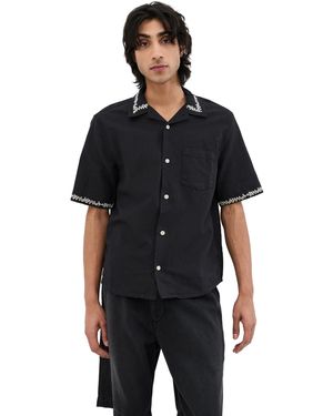 Corridor NYC Elijah Embroidery Camp Shirt - Black