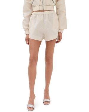 Area Crystal Trim Track Shorts - White