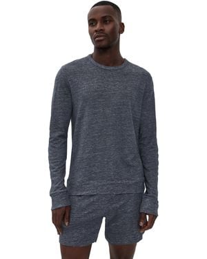 Onia Terry Linen Crew Neck Sweatshirt - Blue