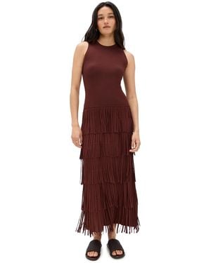 Simon Miller Za Za Sleevless Knit Fringe Dress - Red