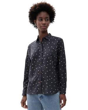 Marine Layer Jane Relaxed Button Down Shirt - Black