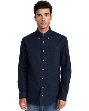 Gitman Vintage Classic Cotton Flannel Shirt - Blue