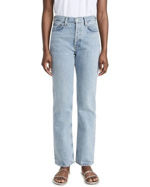 Agolde Lana Mid Rise Straight Jeans - Blue