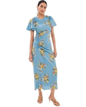 Veronica Beard Midi Huntleigh Dress - Blue