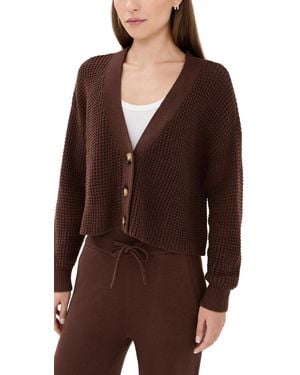 Eberjey Recycled Sweater Cropped Cardigan - Brown