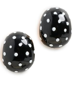 Kenneth Jay Lane Domed Hoop Earrings - Black