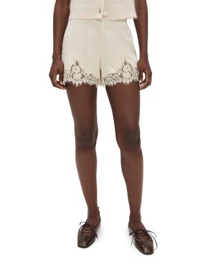 Reformation Fern Satin Shorts - Natural