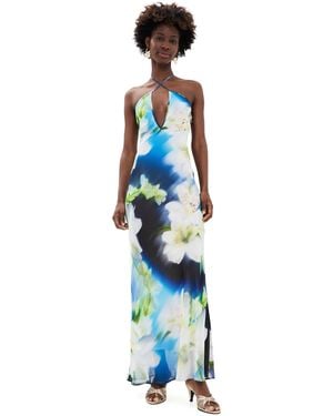 Runaway the Label Mirae Cross Front Maxi Dress - Blue