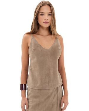 St. Agni Suede Low Back Tie Top - Multicolor