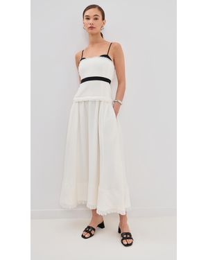 knee length dresses for ladies Valletta Strapless Embroidered Dress  SIMKHAI