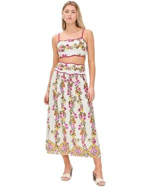 Saylor Tashi Floral Skirt Set - White