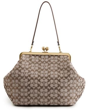 COACH Crystal Signature Jacquard Large Kisslock Bag - Multicolor