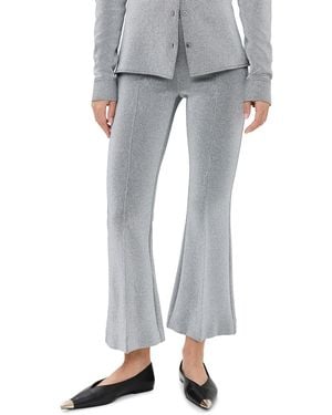 Rosetta Getty Pull-On Cropped Flare Pants - Gray